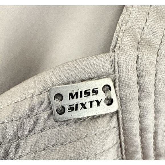 Miss Sixty Diamond Silk Hatty Dress Silver Rhinestones Dead Stock Vintage Rare - Picture 4 of 13